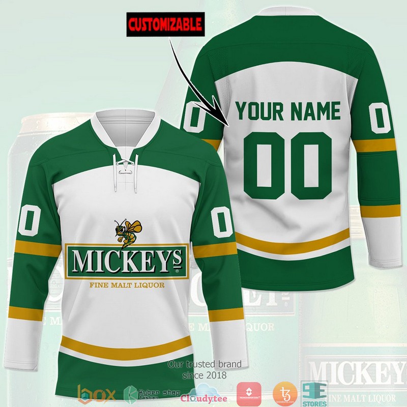 Personalized Mickeys Fine Malt Liquor Jersey Hockey Shirt