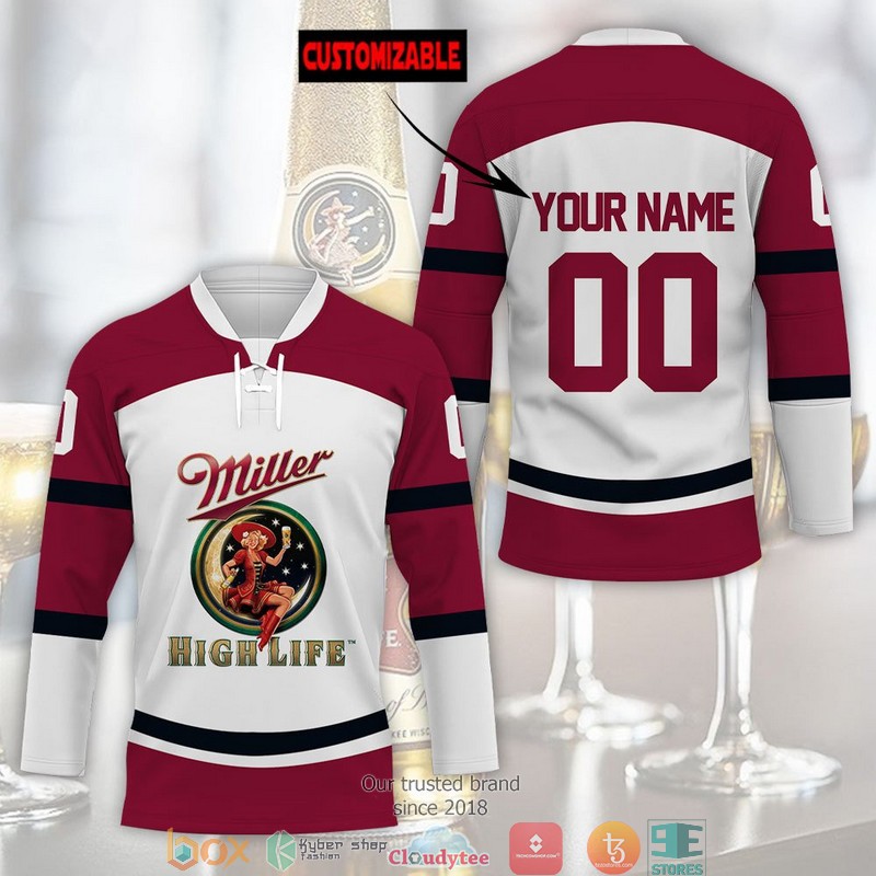 Personalized Miller High Life Jersey Hockey Shirt