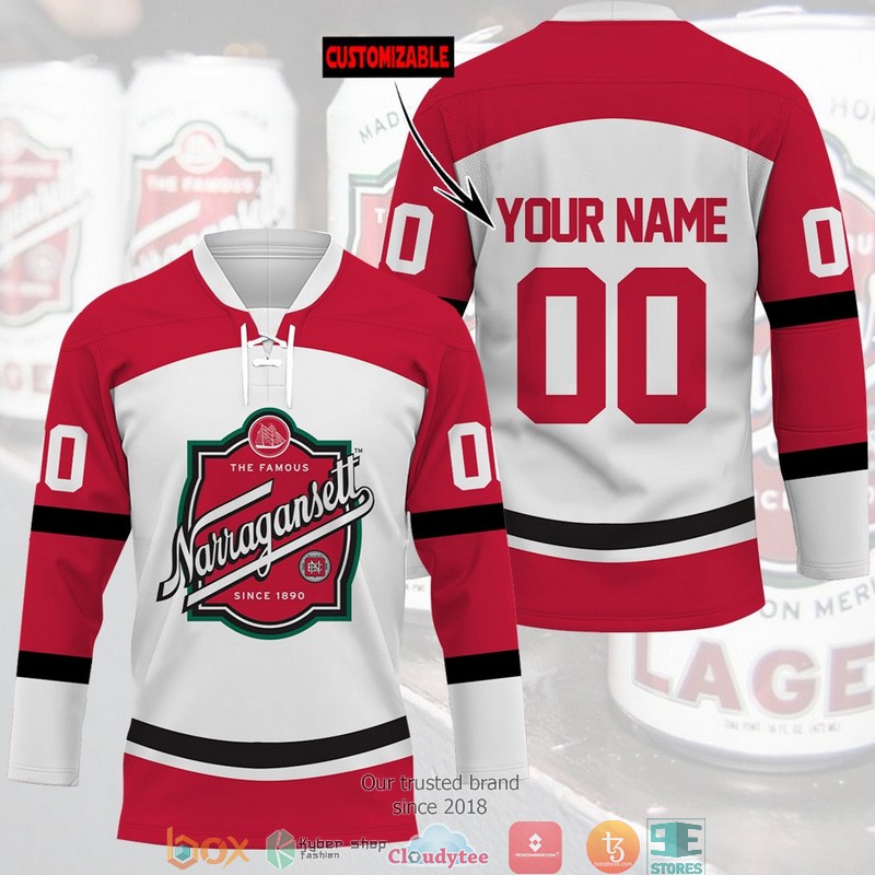 Personalized Narragansett Beer Jersey Hockey Shirt
