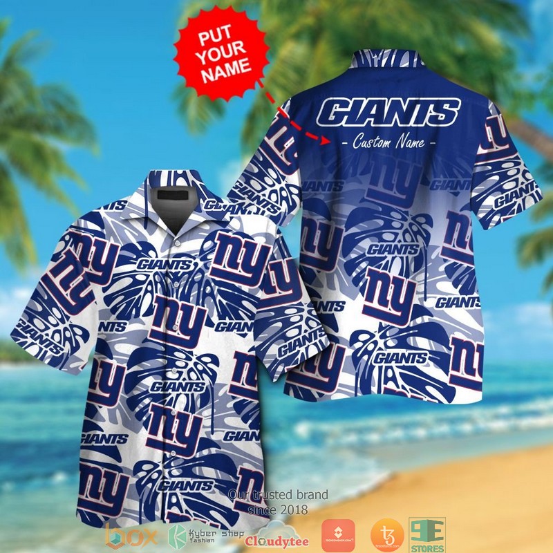 Personalized New York Giants Monstera deliciosa Hawaiian Shirt short