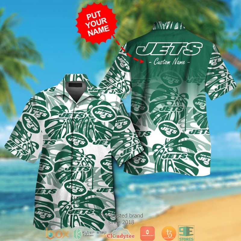 Personalized New York Jets Monstera deliciosa Hawaiian Shirt short