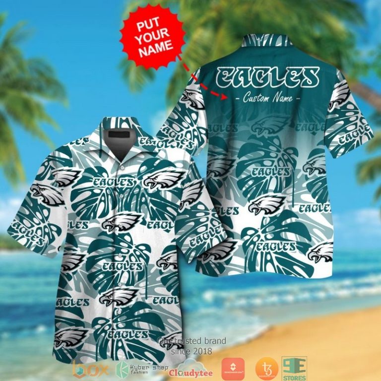 Personalized Philadelphia Eagles Monstera deliciosa Hawaiian Shirt short