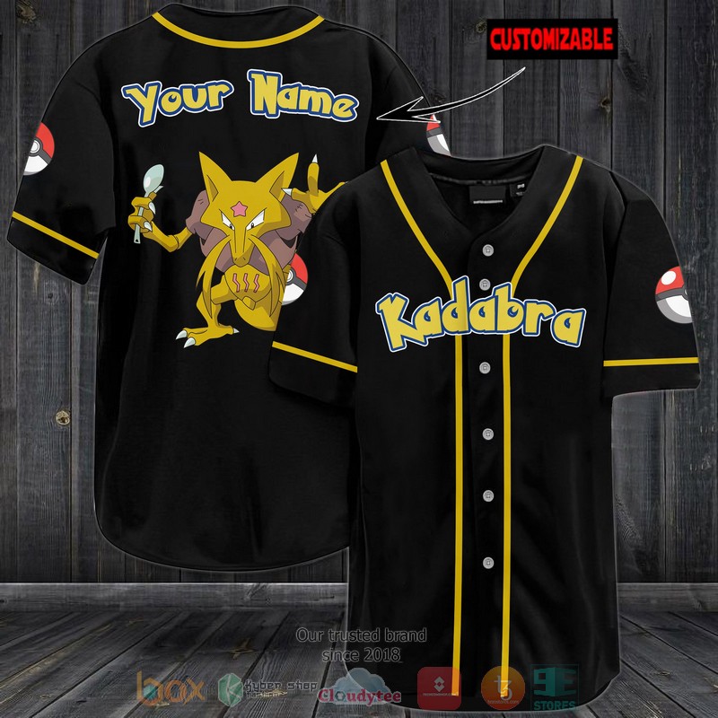 Personalized Pokemon Kadabra custom Baseball Jersey