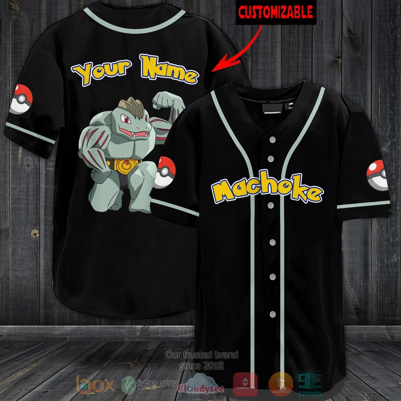 Personalized Pokemon Machoke custom Baseball Jersey
