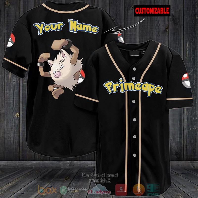 Personalized Pokemon Primeape custom Baseball Jersey