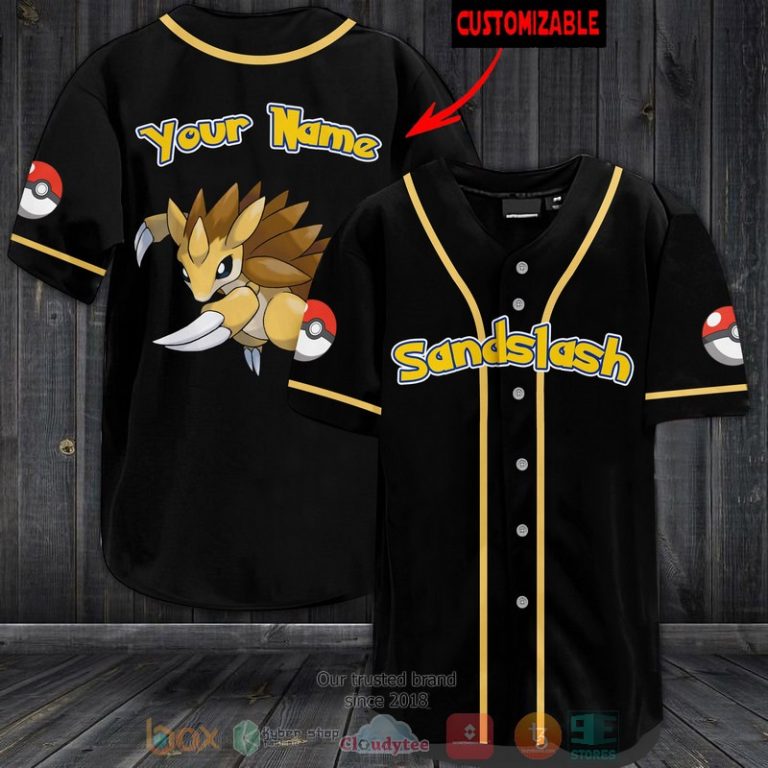 Personalized Pokemon Sandslash custom Baseball Jersey