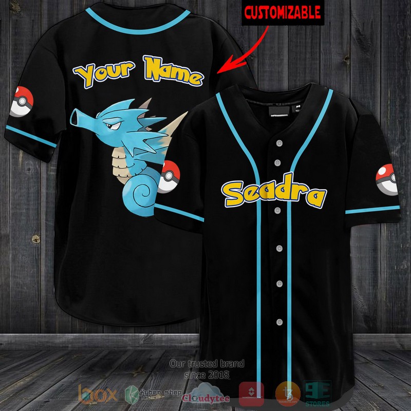 Personalized Pokemon Seadra custom Baseball Jersey