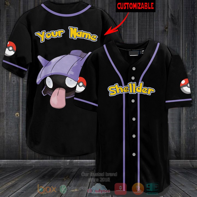 Personalized Pokemon Shellder custom Baseball Jersey