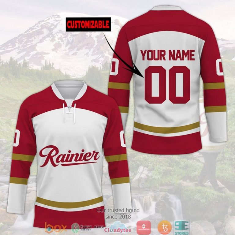 Personalized Rainier Beer Jersey Hockey Shirt