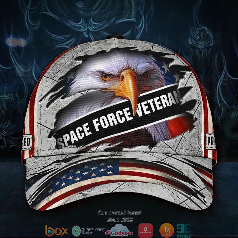 Personalized Space Force Veteran Eagle American flag Cap