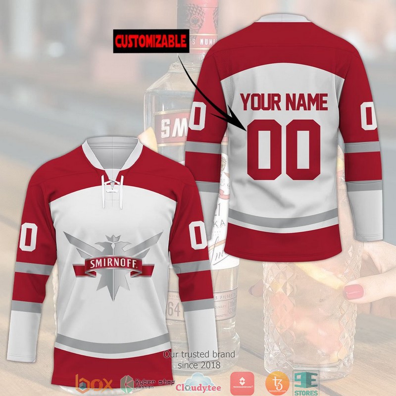 Personalized Vodka Smirnoff Red Jersey Hockey Shirt