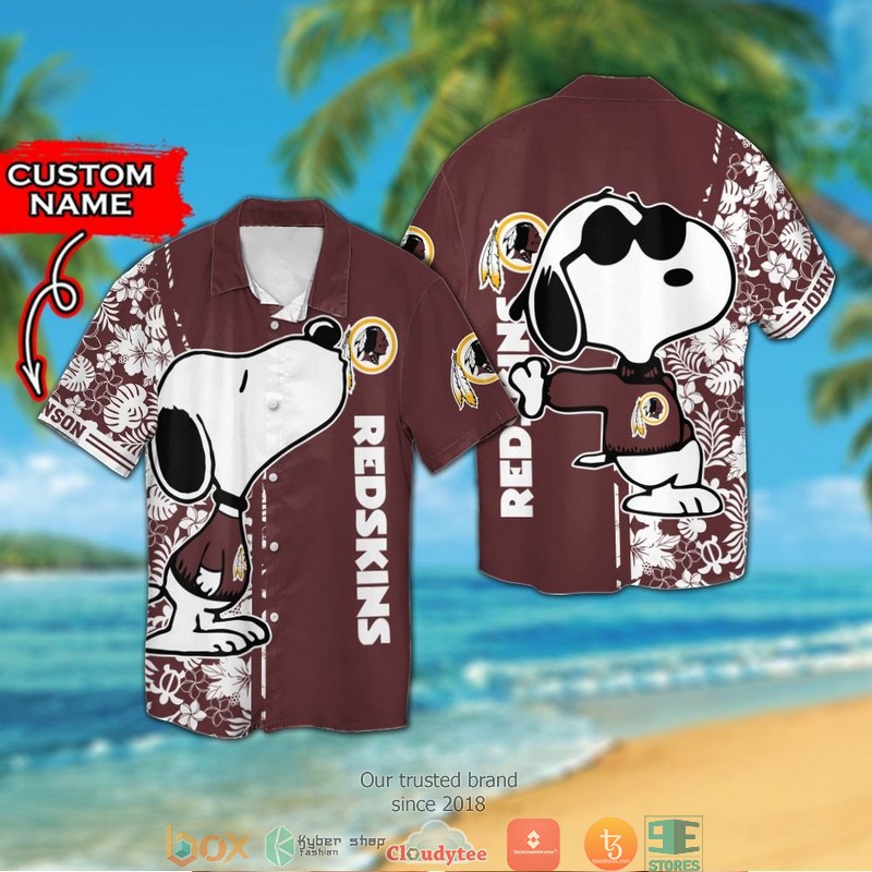 Personalized Washington Redskins Snoopy Hawaiian Shirt Short