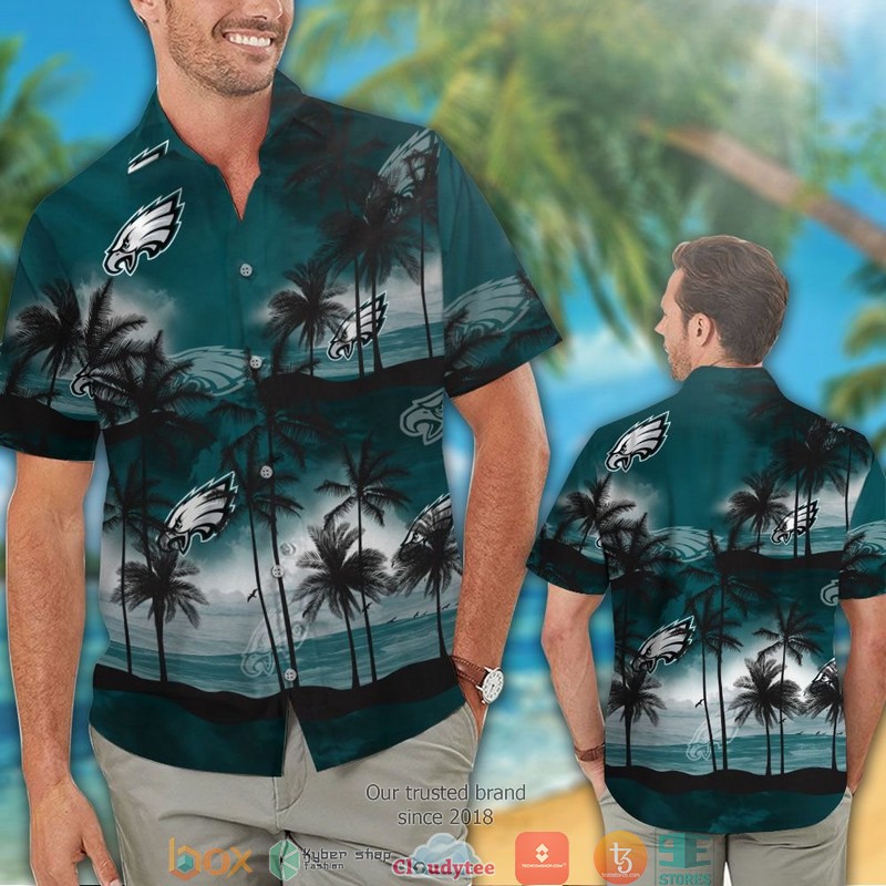 Philadelphia Eagles Coconut island Ocean Hawaiian Shirt short 1