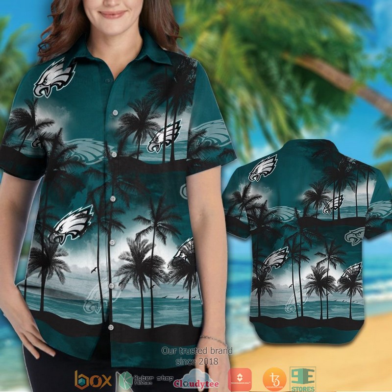 Philadelphia Eagles Coconut island Ocean Hawaiian Shirt short 1 2