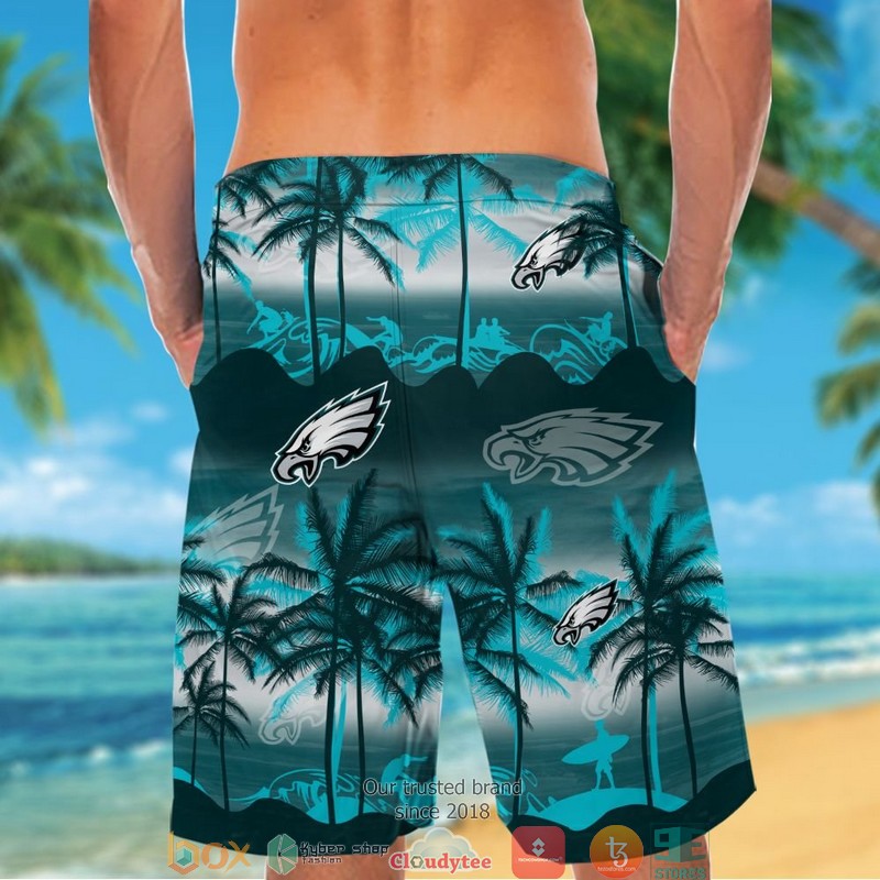 Philadelphia Eagles Coconut island Ocean Waves Hawaiian Shirt short 1 2 3 4 5