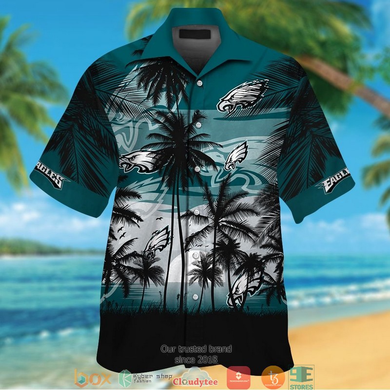 Philadelphia Eagles Coconut island Sunset Hawaiian Shirt short