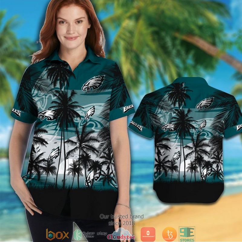 Philadelphia Eagles Coconut island Sunset Hawaiian Shirt short 1 2