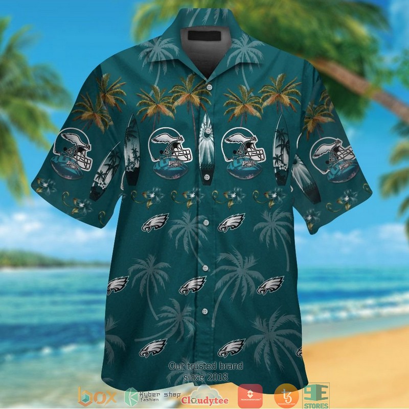 Philadelphia Eagles Coconut pattern Hawaiian Shirt short