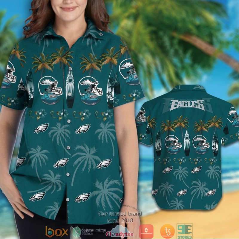Philadelphia Eagles Coconut pattern Hawaiian Shirt short 1 2