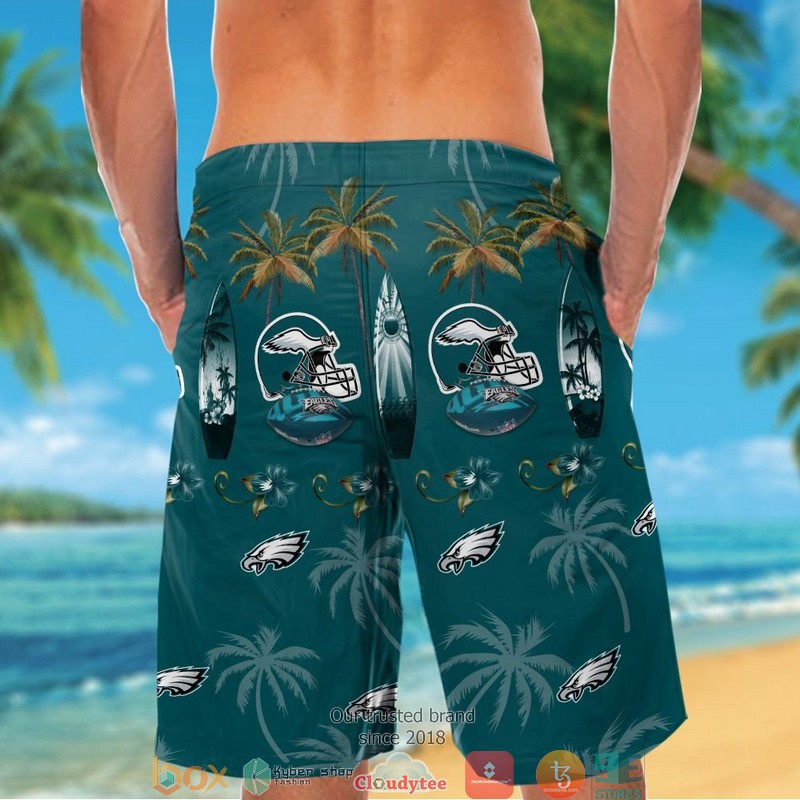 Philadelphia Eagles Coconut pattern Hawaiian Shirt short 1 2 3 4 5