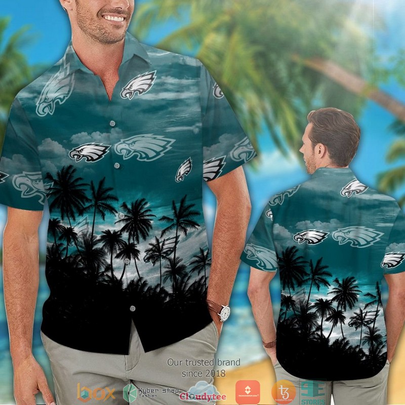 Philadelphia Eagles Dark Coconut island Hawaiian Shirt short 1