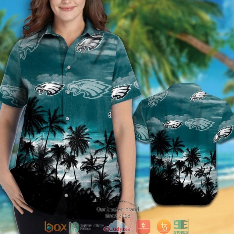 Philadelphia Eagles Dark Coconut island Hawaiian Shirt short 1 2