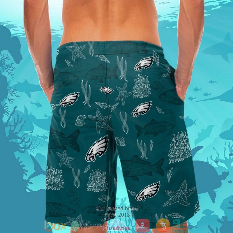 Philadelphia Eagles Fish ocean pattern Hawaiian Shirt short 1 2 3 4 5