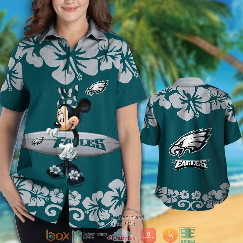 Philadelphia Eagles Minnie Mouse Hawaiian Shirt short 1 2