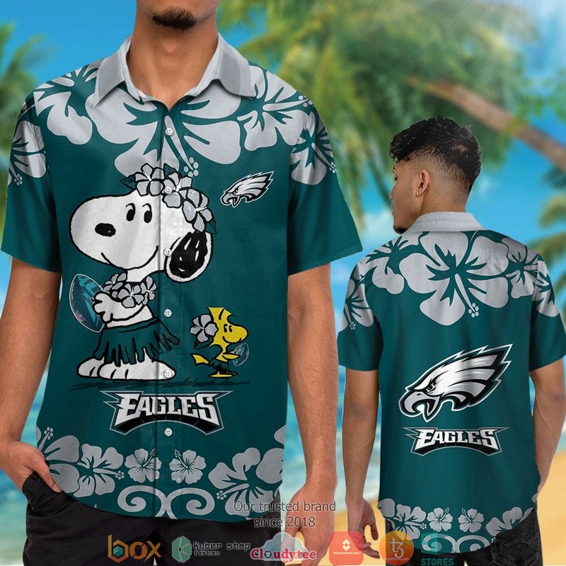 Philadelphia Eagles Snoopy Hawaiian Shirt short 1