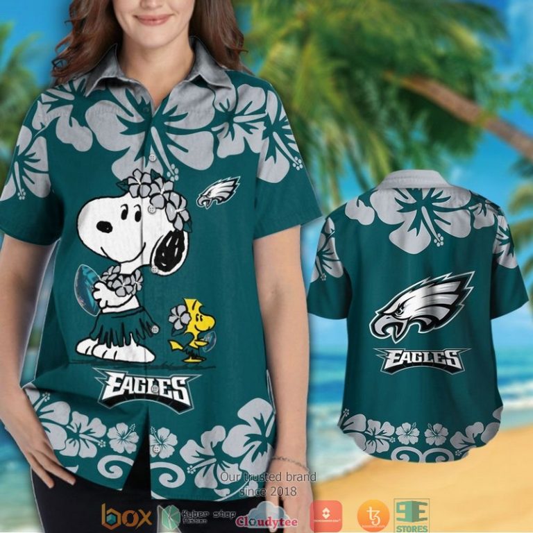 Philadelphia Eagles Snoopy Hawaiian Shirt short 1 2