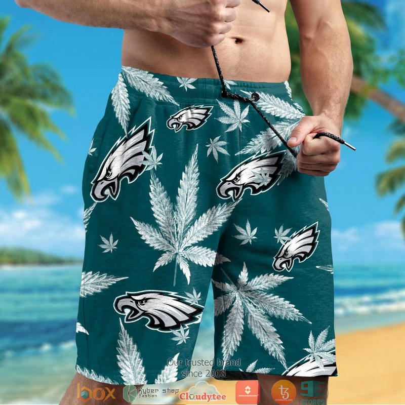 Philadelphia Eagles cannabis Hawaiian Shirt short 1 2 3 4