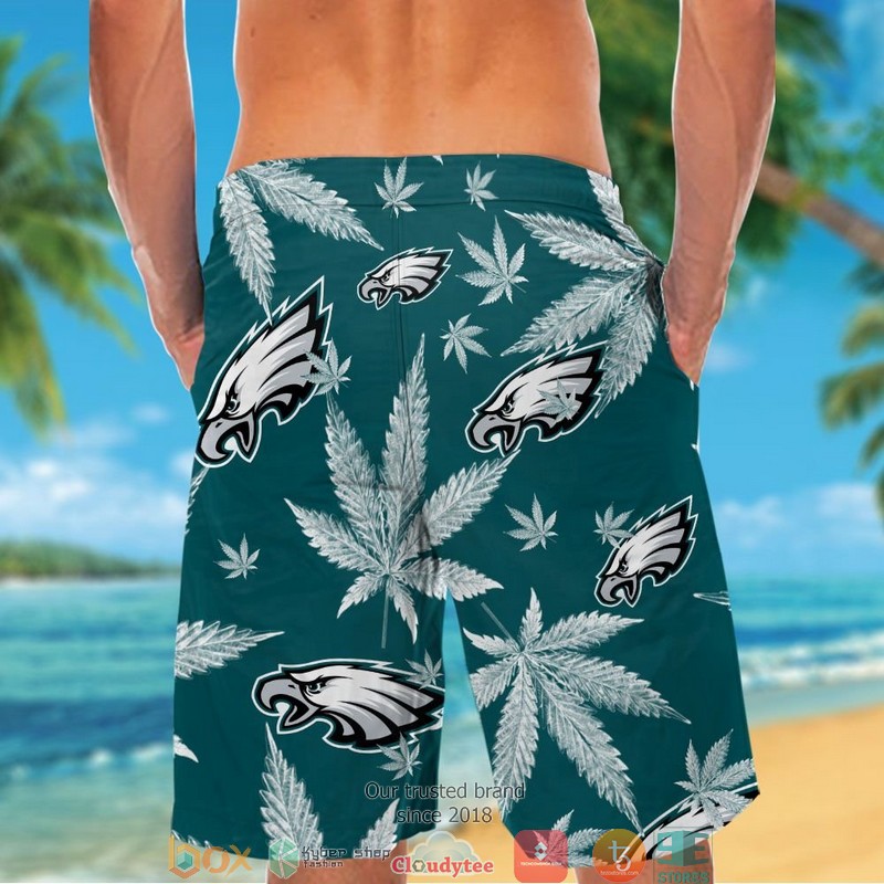 Philadelphia Eagles cannabis Hawaiian Shirt short 1 2 3 4 5