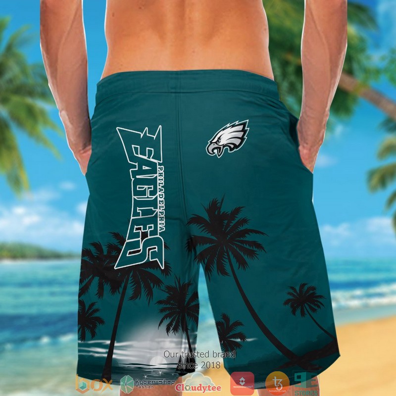 Philadelphia Eagles coconut island night moon Hawaiian Shirt short 1 2 3 4 5
