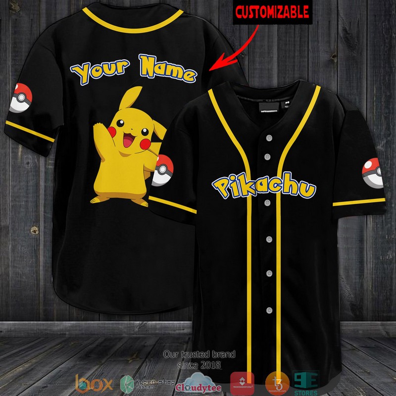 Pokemon Pikachu Personalized Baseball Jersey