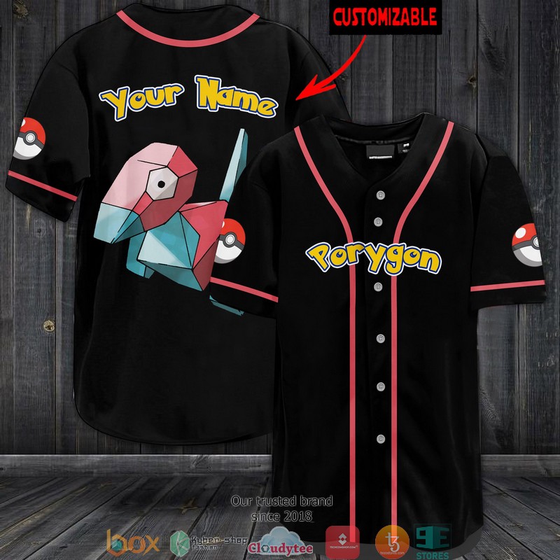 Pokemon Porygon Personalized Baseball Jersey