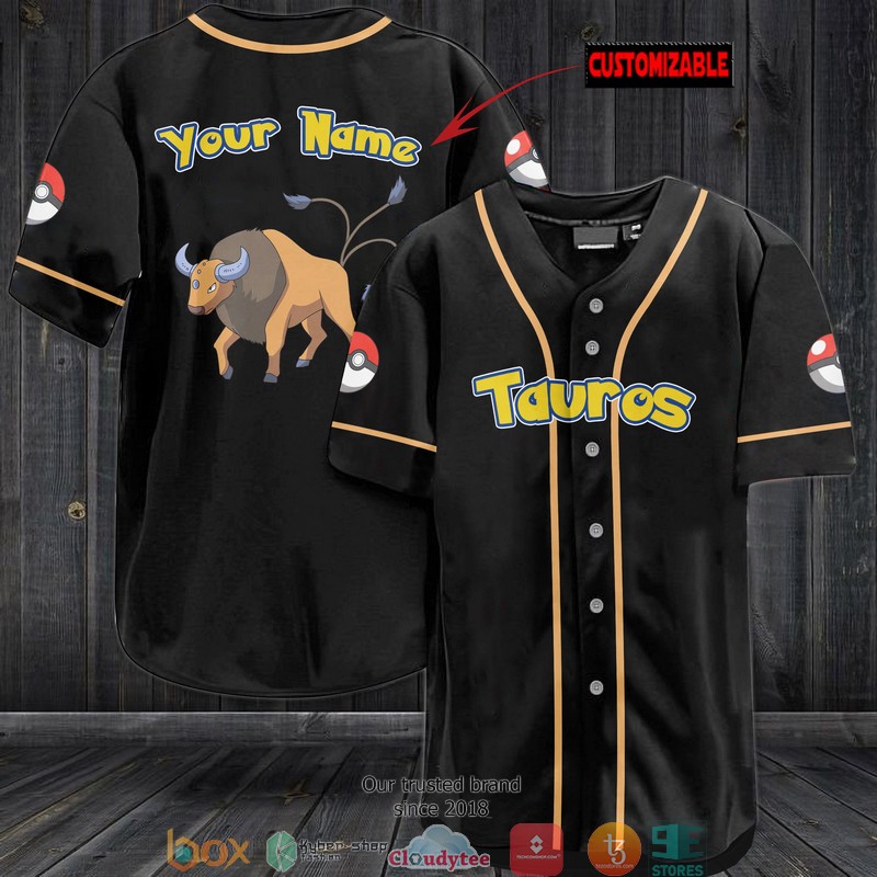 Pokemon Tauros Personalized Baseball Jersey