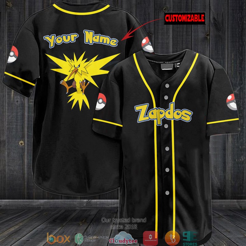 Pokemon Zapdos Personalized Baseball Jersey