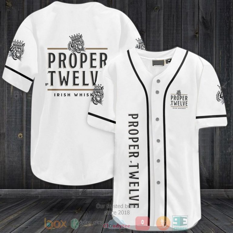 Proper Twelve Irish Whiskey white Baseball Jersey