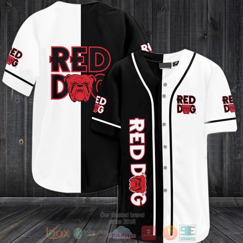 Red Dog black white Baseball Jersey