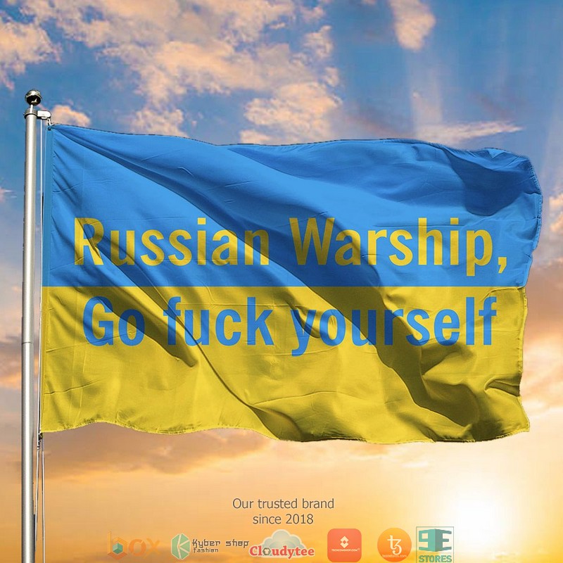 Russian Warship Go F Yourself Shirt Support Ukraine Ukrainian Flags