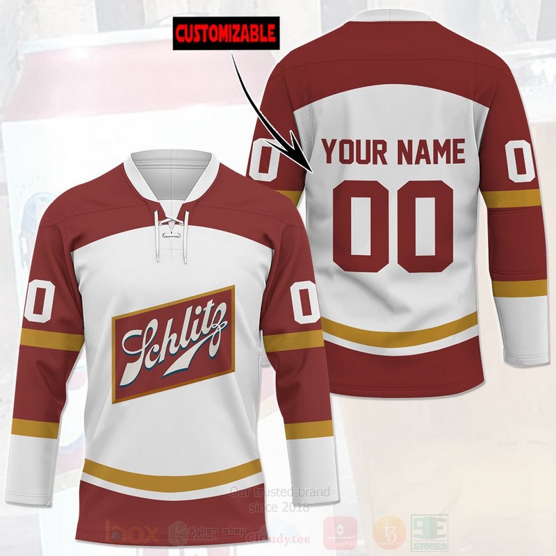 Schlitz Beer Personalized Hockey Jersey Shirt