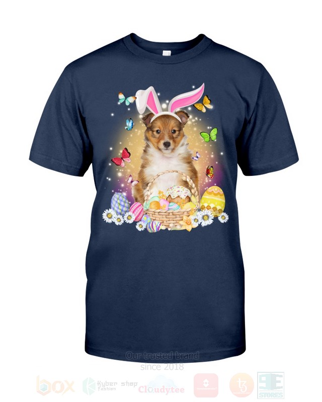 Shetland Sheepdog Baby Easter Bunny Butterfly 2D Hoodie Shirt 1 2 3 4 5 6 7 8