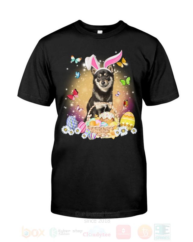 Shiba Inu Black Easter Bunny Butterfly 2D Hoodie Shirt 1 2 3 4