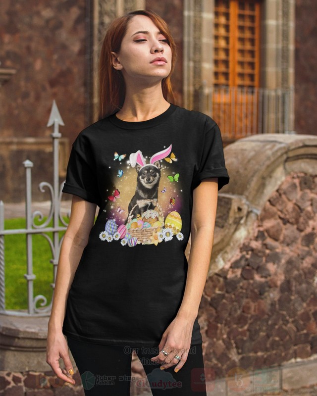 Shiba Inu Black Easter Bunny Butterfly 2D Hoodie Shirt 1 2 3 4 5 6