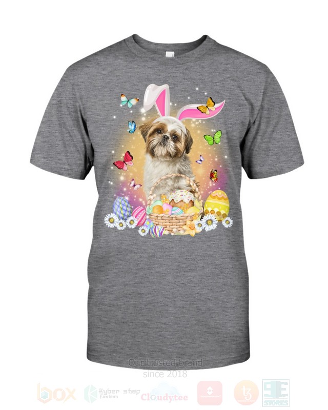 Shih Tzu Dog Easter Bunny Butterfly 2D Hoodie Shirt