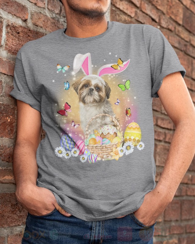 Shih Tzu Dog Easter Bunny Butterfly 2D Hoodie Shirt 1 2 3