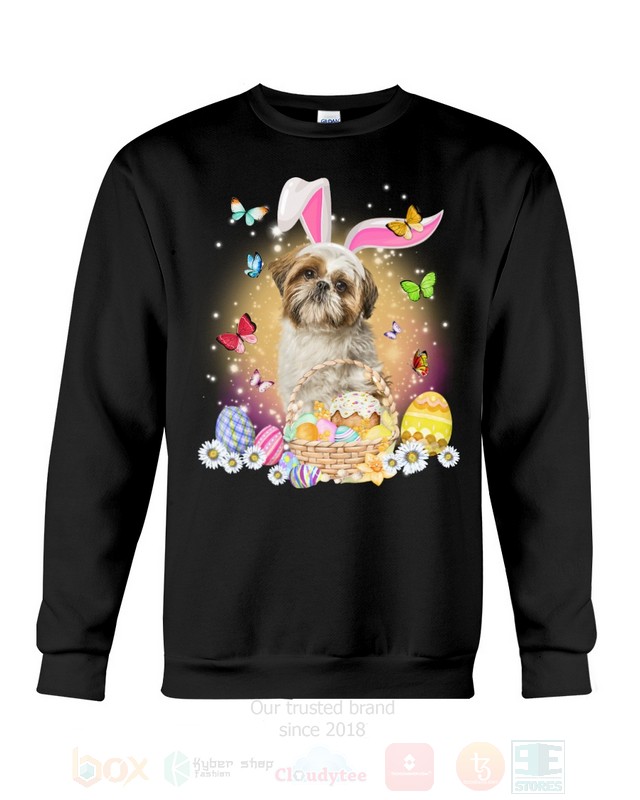 Shih Tzu Dog Easter Bunny Butterfly 2D Hoodie Shirt 1 2 3 4 5 6 7 8 9 10 11 12