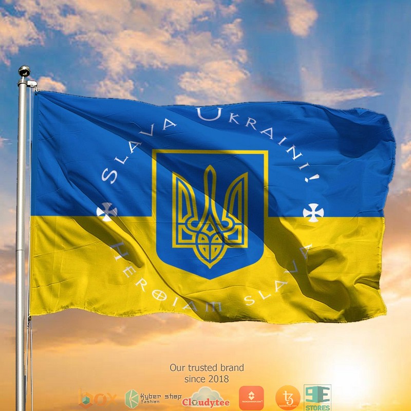 Slava Ukraini Stand With Ukraine Flag