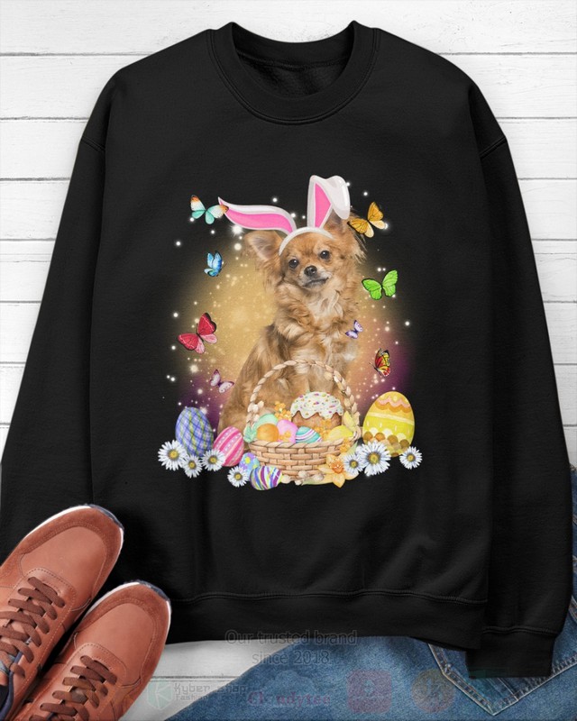 Tan Long Haired Chihuahua Easter Bunny Butterfly 2D Hoodie Shirt 1 2 3 4 5 6 7 8 9 10 11 12 13 14