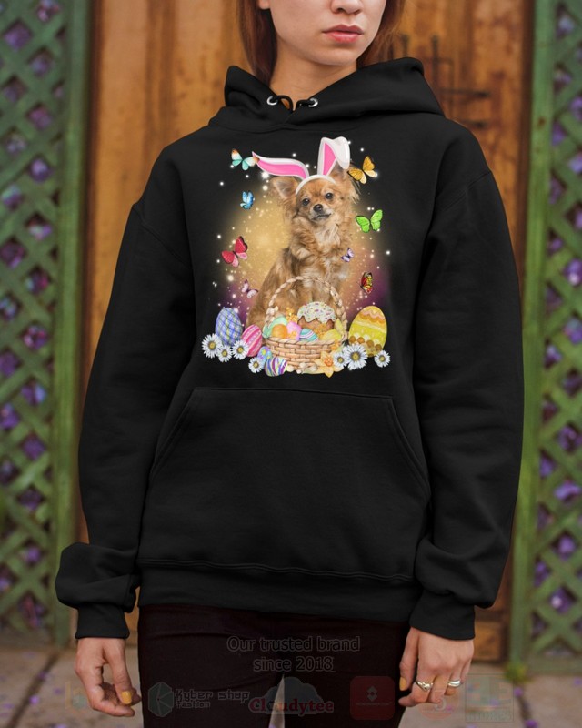 Tan Long Haired Chihuahua Easter Bunny Butterfly 2D Hoodie Shirt 1 2 3 4 5 6 7 8 9 10 11 12 13 14 15 16 17